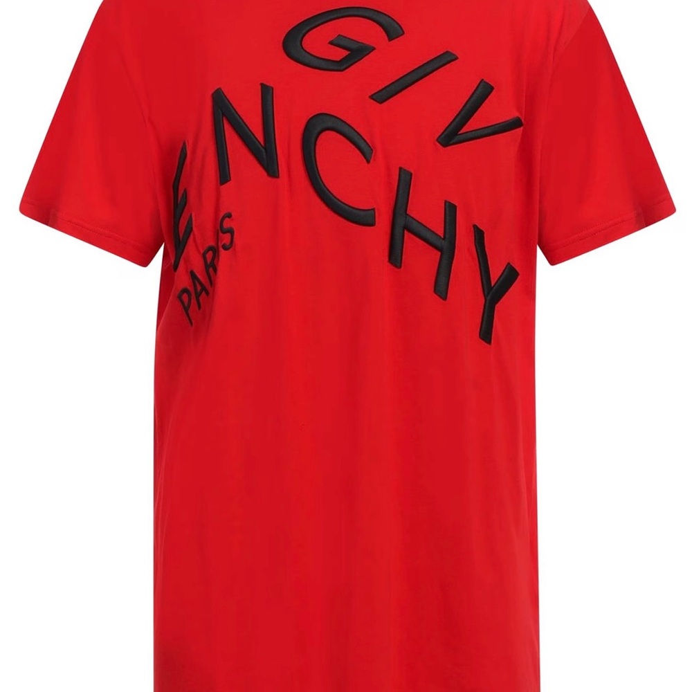 Givenchy Red and Black Short Sleeve Tee